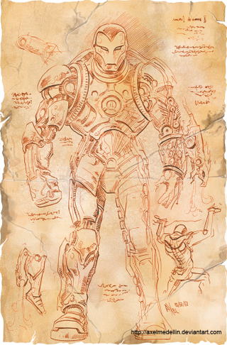 Illustration for article titled If Leonardo da Vinci Designed Iron Man's Suit